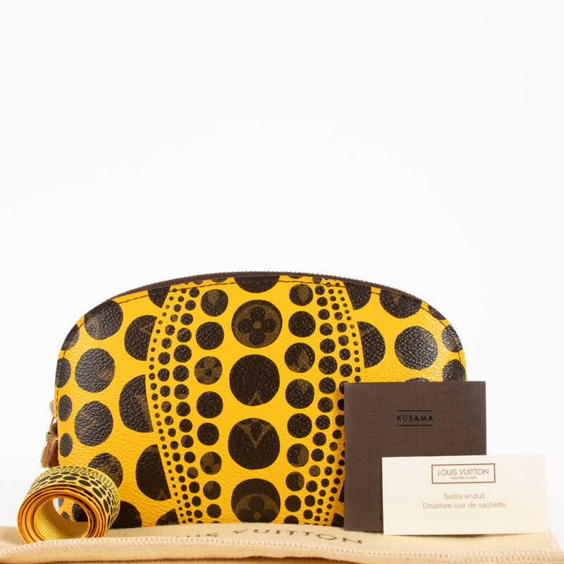 Louis Vuitton LV x Yayoi Kusama Yellow Monogram Pumpkin Dots Cosmetic Pouch PM