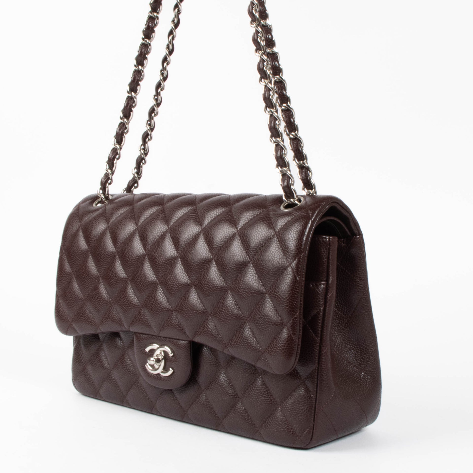 Shop this authentic Chanel Marron Caviar Large/Jumbo Classic Handbag pre-loved on Labellov.com