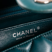 Shop this authentic luxury Chanel Teal Lambskin Large/Jumbo Classic Single Flap Bag pre-loved on Labellov.com