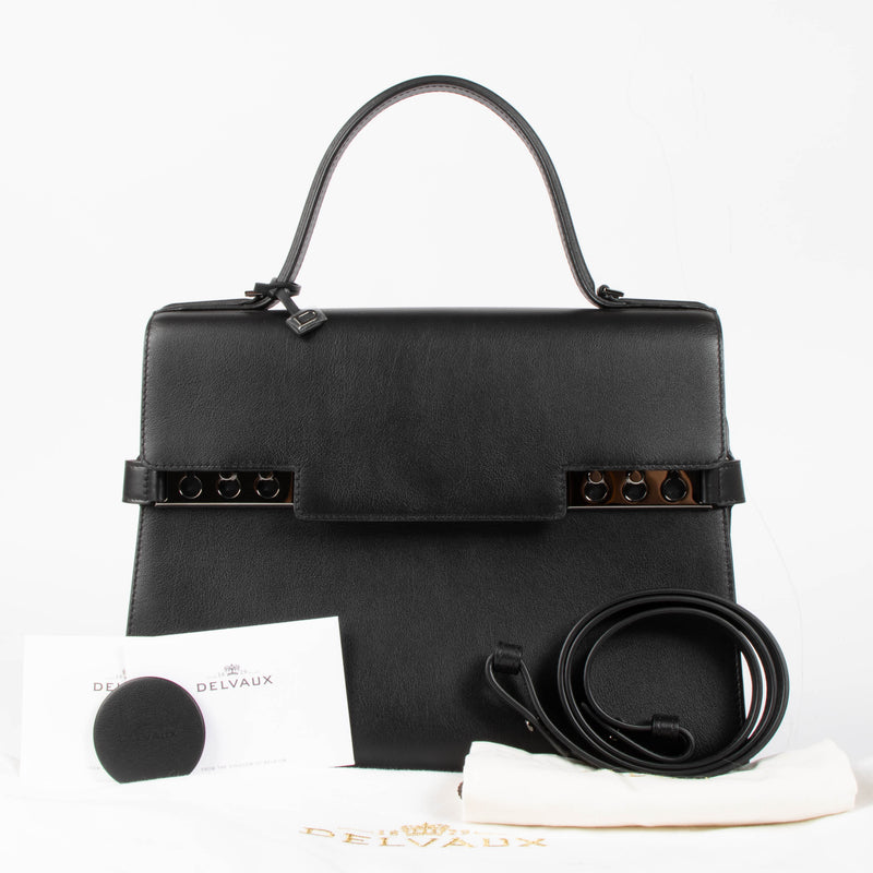Delvaux All Black Calf Souple Tempête GM Bag