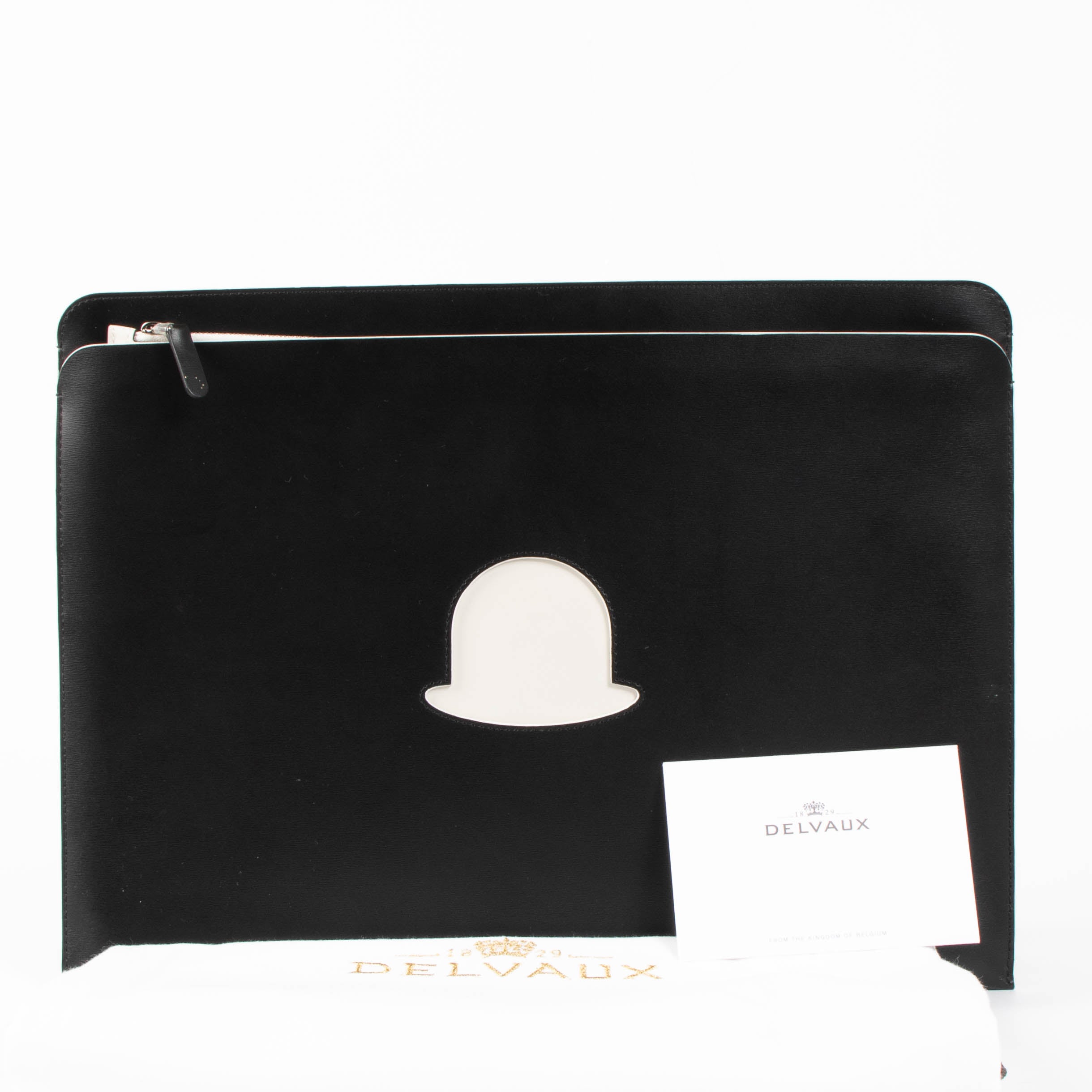 Delvaux Magritte Black Box Trompe l'Oeil Bowler Hat Document