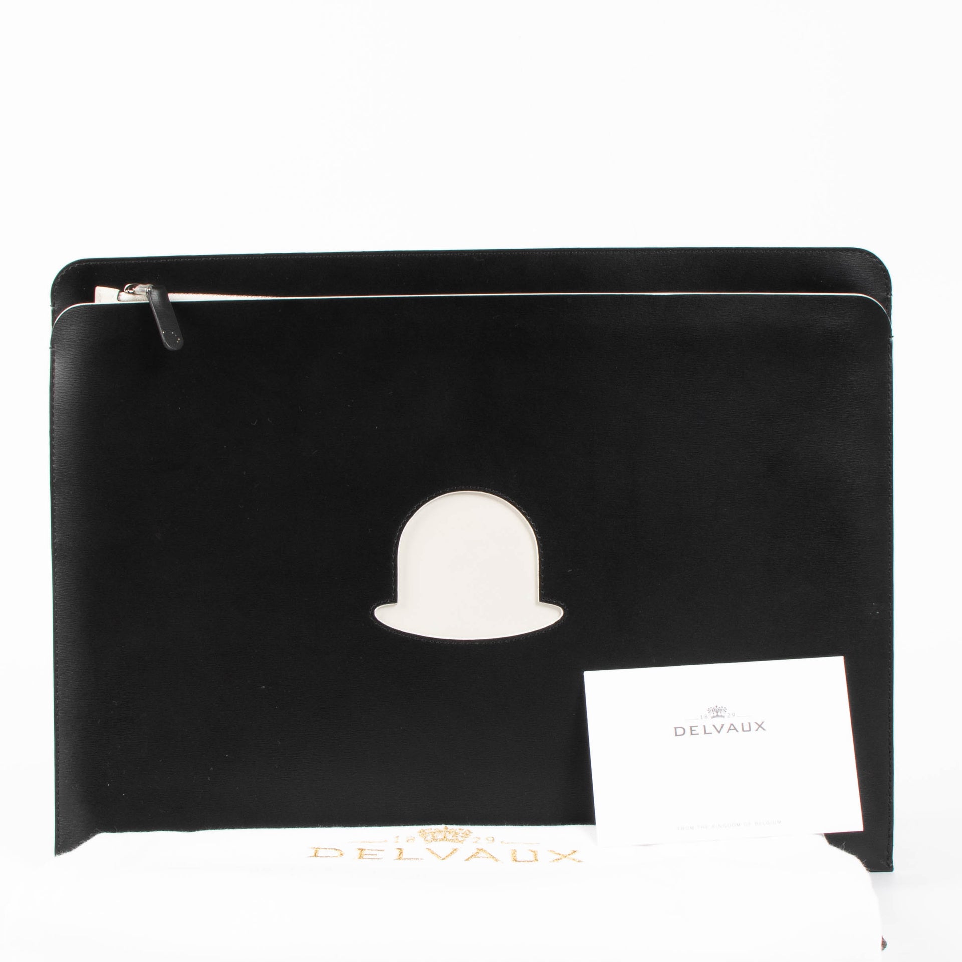 Delvaux Magritte Black Box Trompe l'Oeil Bowler Hat Document Holder