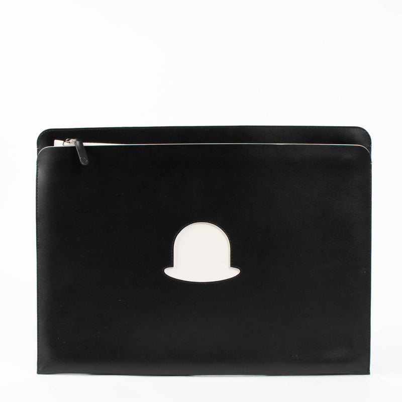 Delvaux Magritte Black Box Trompe l'Oeil Bowler Hat Document Holder