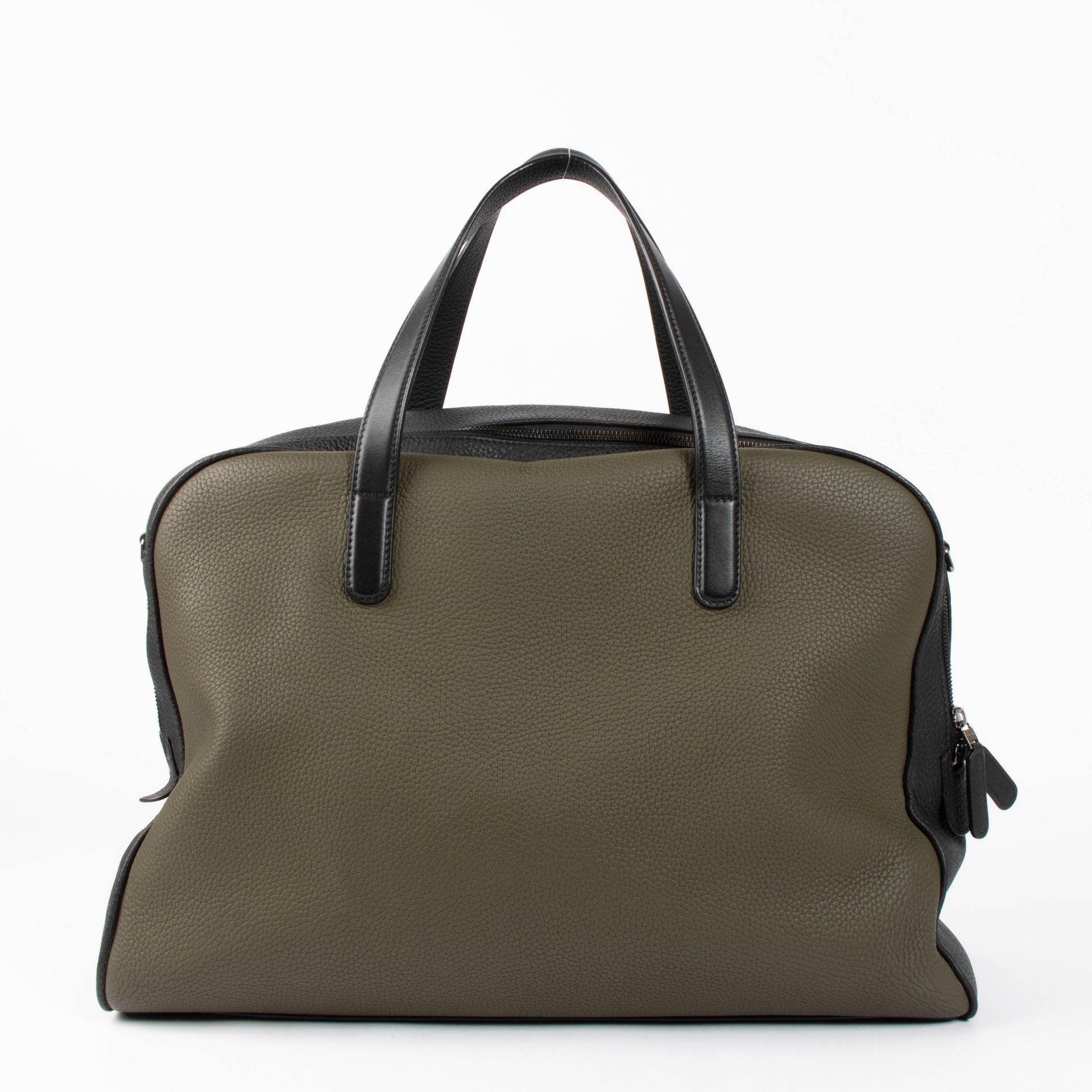 Delvaux Khaki/Black Taurillon Soft Magritte D-Off Travel Bag