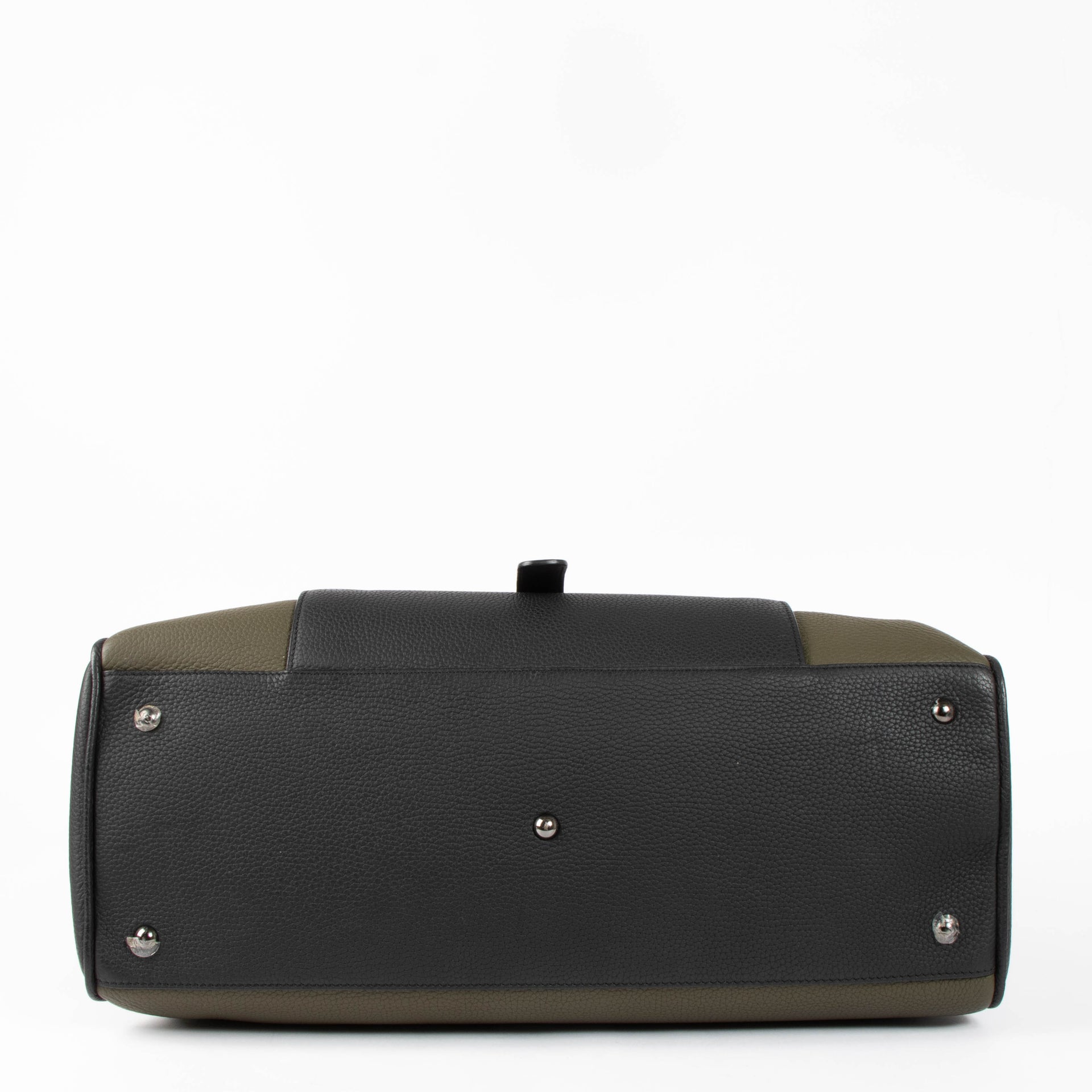 Delvaux Khaki/Black Taurillon Soft Magritte D-Off Travel Bag