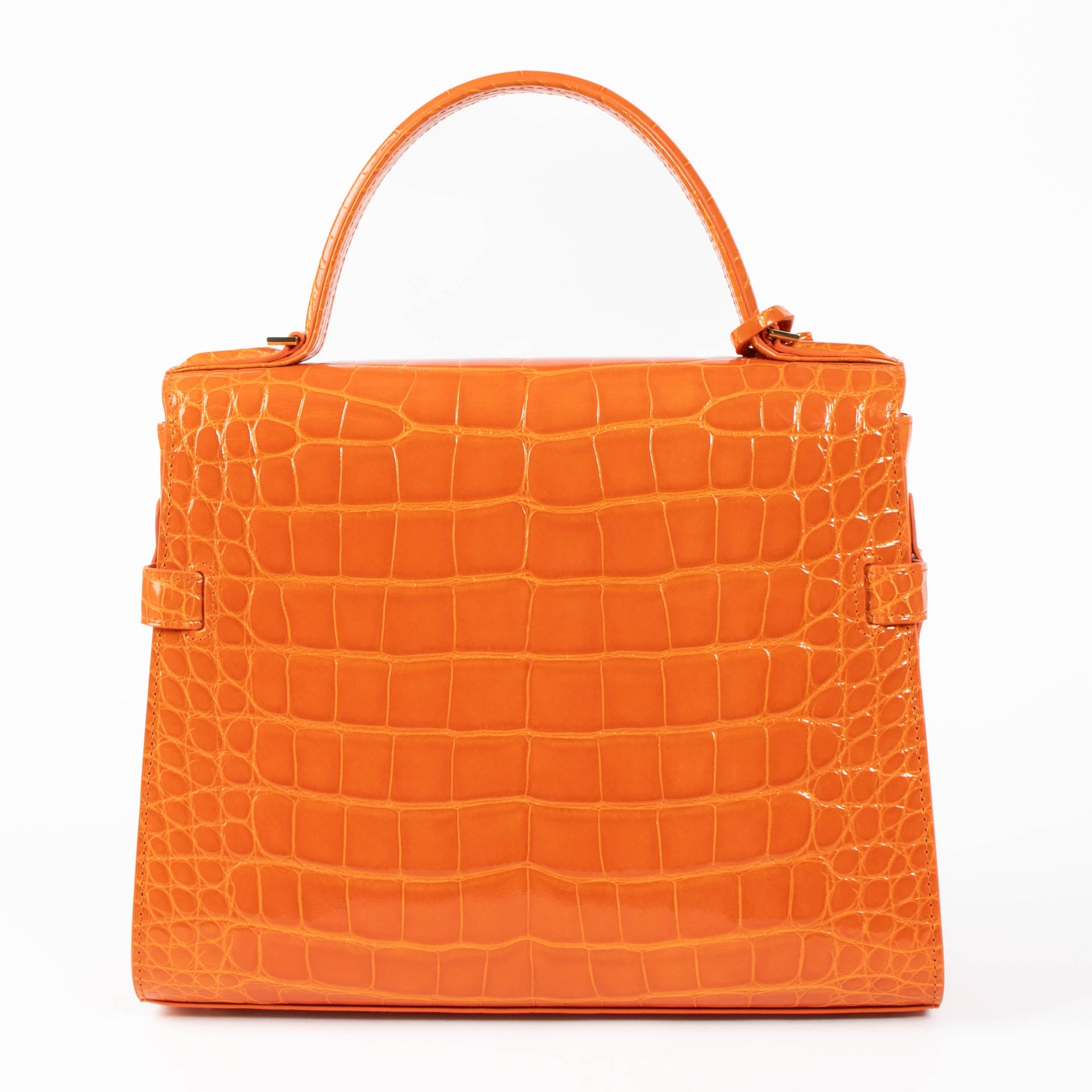 Delvaux Paprika Shiny Alligator Tempête MM Bag