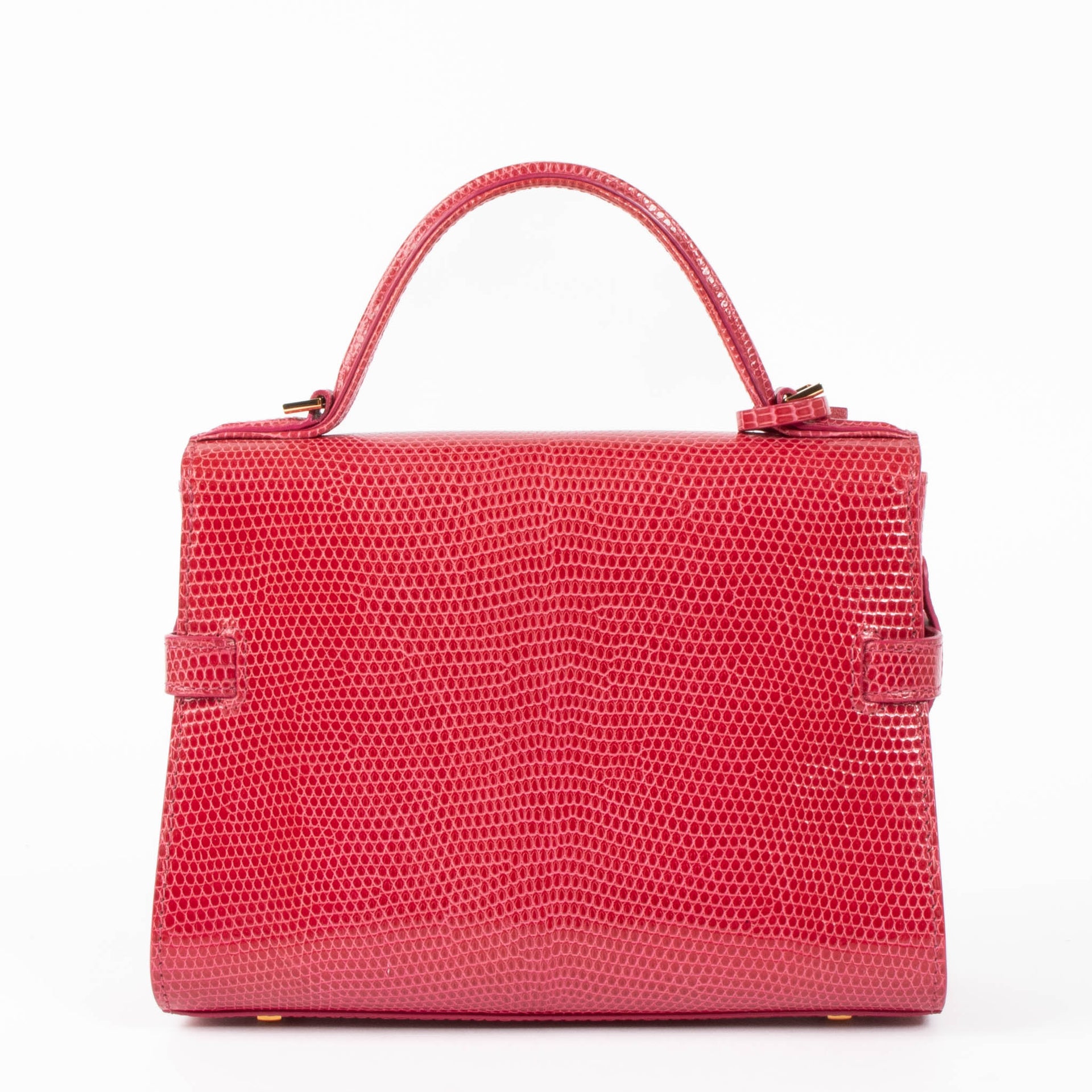 Delvaux Framboise Shiny Lizard Tempête Mini Bag