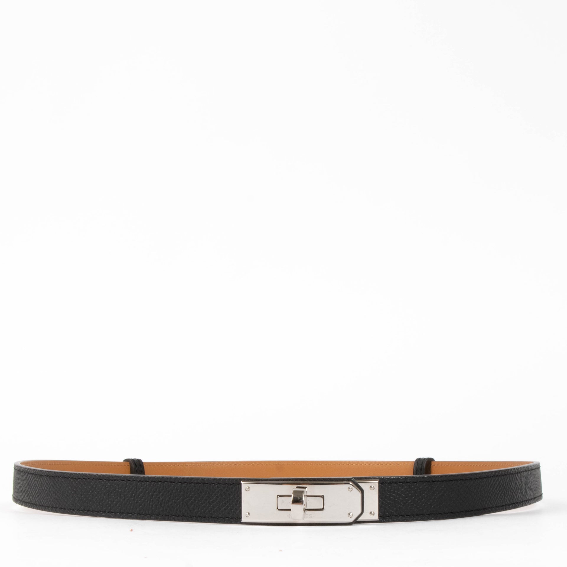 Hermes Kelly 18 Belt Black Epsom PHW