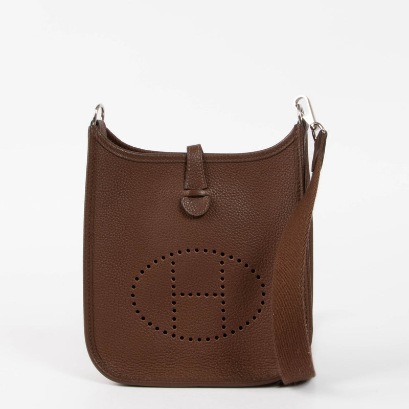Shop this authentic Hermes Evelyne 16 Cacao Clemence PHW pre-loved on Labellov.com 