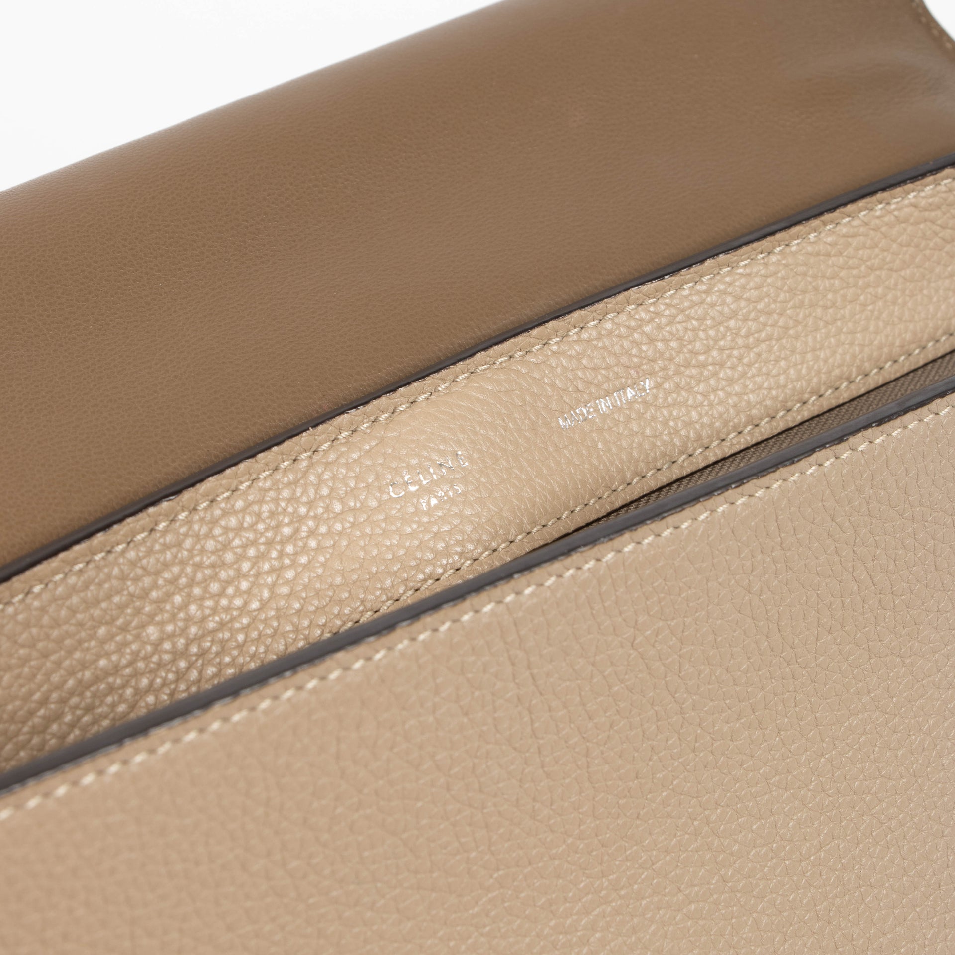 Celine Beige Leather Medium Trapeze Bag