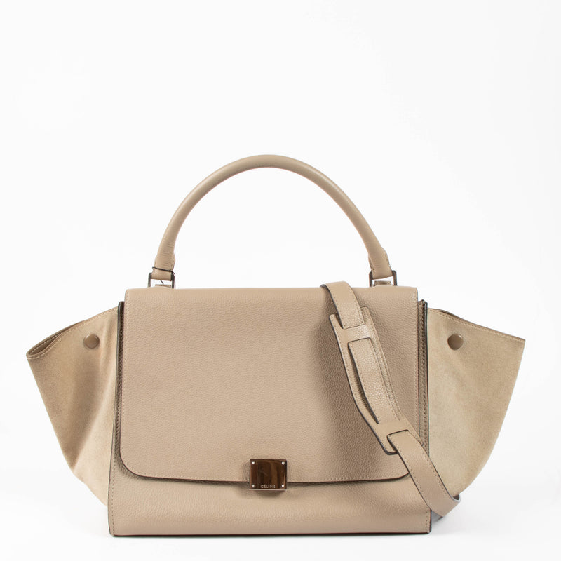 Celine Beige Leather Medium Trapeze Bag