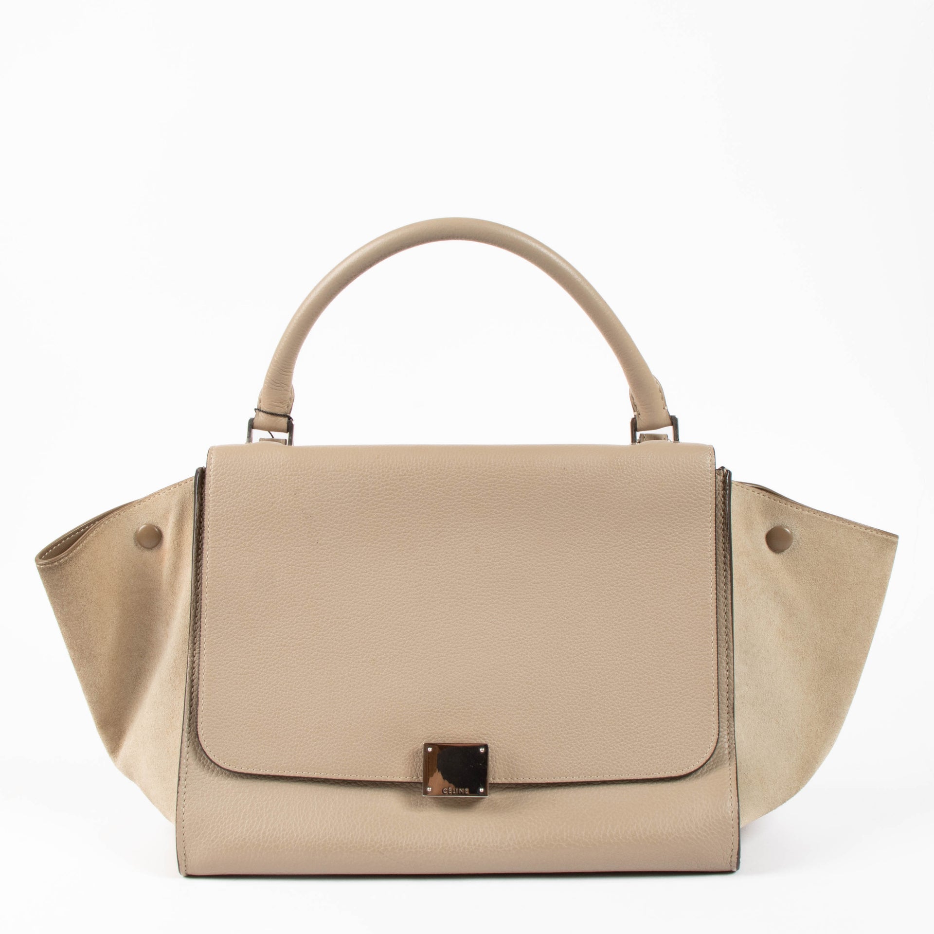 Celine Beige Leather Medium Trapeze Bag