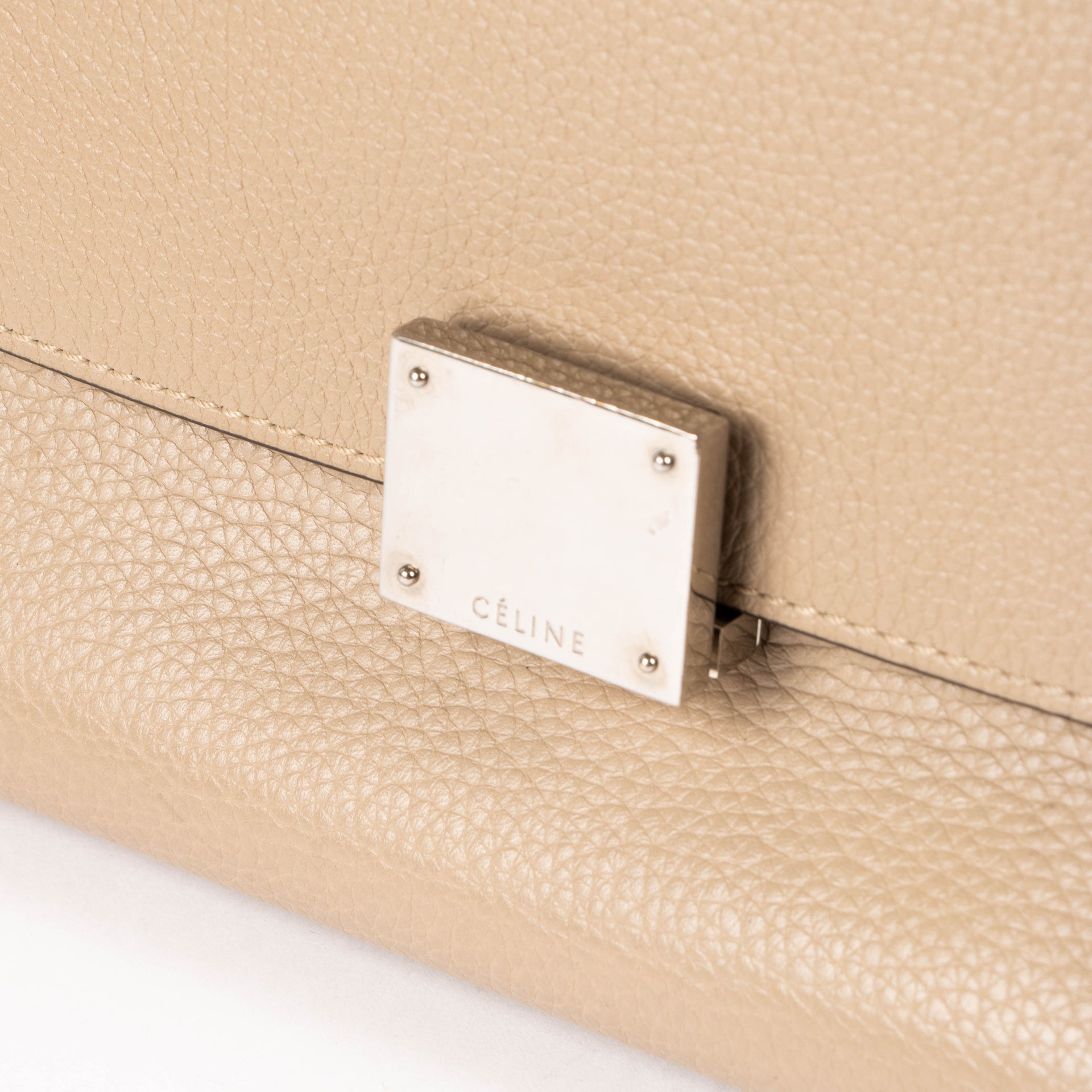 Celine Beige Leather Medium Trapeze Bag