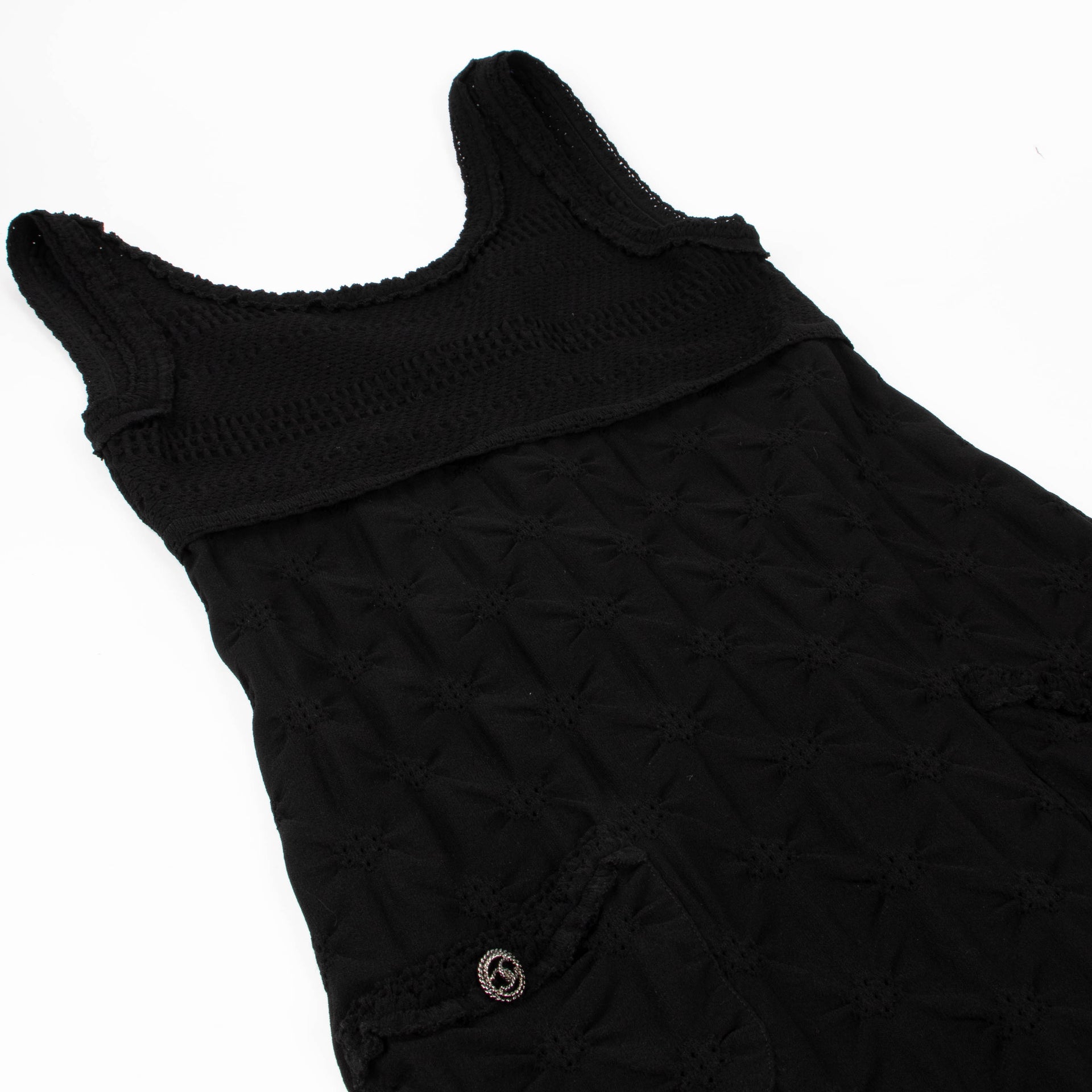Shop this authentic Chanel Coco Mark Mini Dress - size 40  pre-loved on Labellov.com 