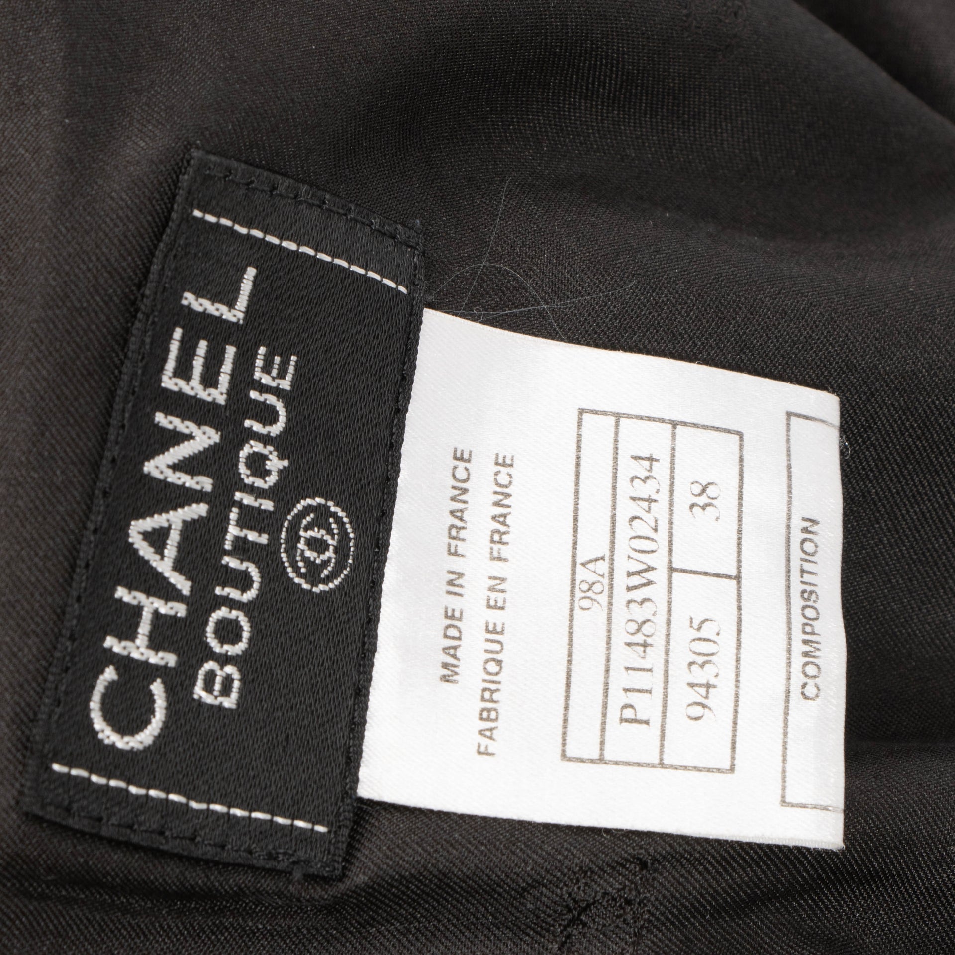 Shop this authentic Chanel Setup Suit Skirt Black 1998 pre-loved on Labellov.com 