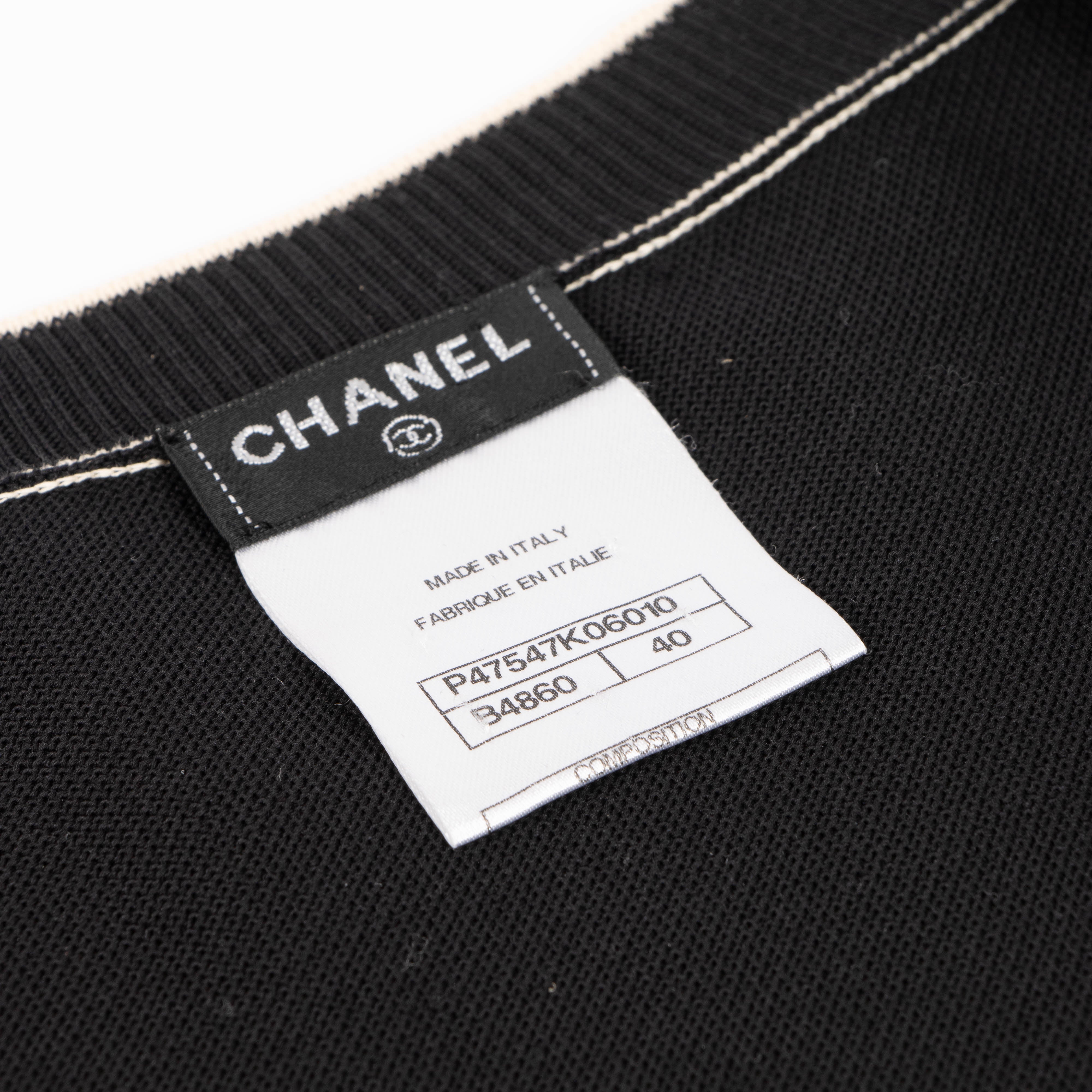 CHANEL コットン ニット ココマーク フレンチスリーブ　42 Chanel Ribbed Knit Coco Mark Cardigan - size 40 – Labellov