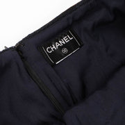 Shop this authentic Chanel Navy Blue Tweed Wool Skirt - Size 40  pre-loved on Labellov.com