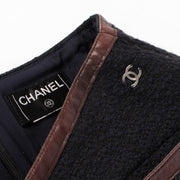 Shop this authentic Chanel Navy Blue Tweed Wool Skirt - Size 40  pre-loved on Labellov.com