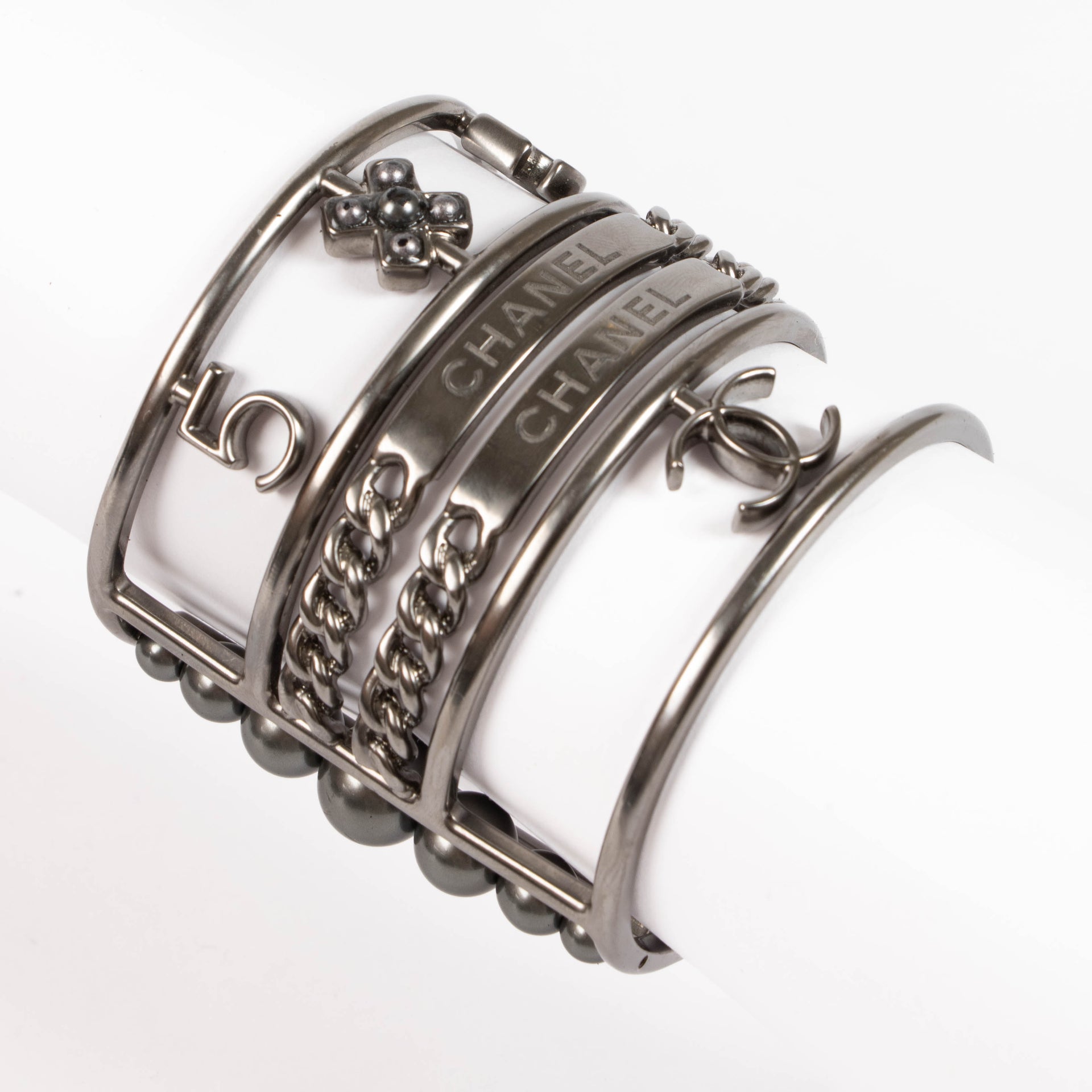 Chanel 15S Ruthenium Cuff Bracelet