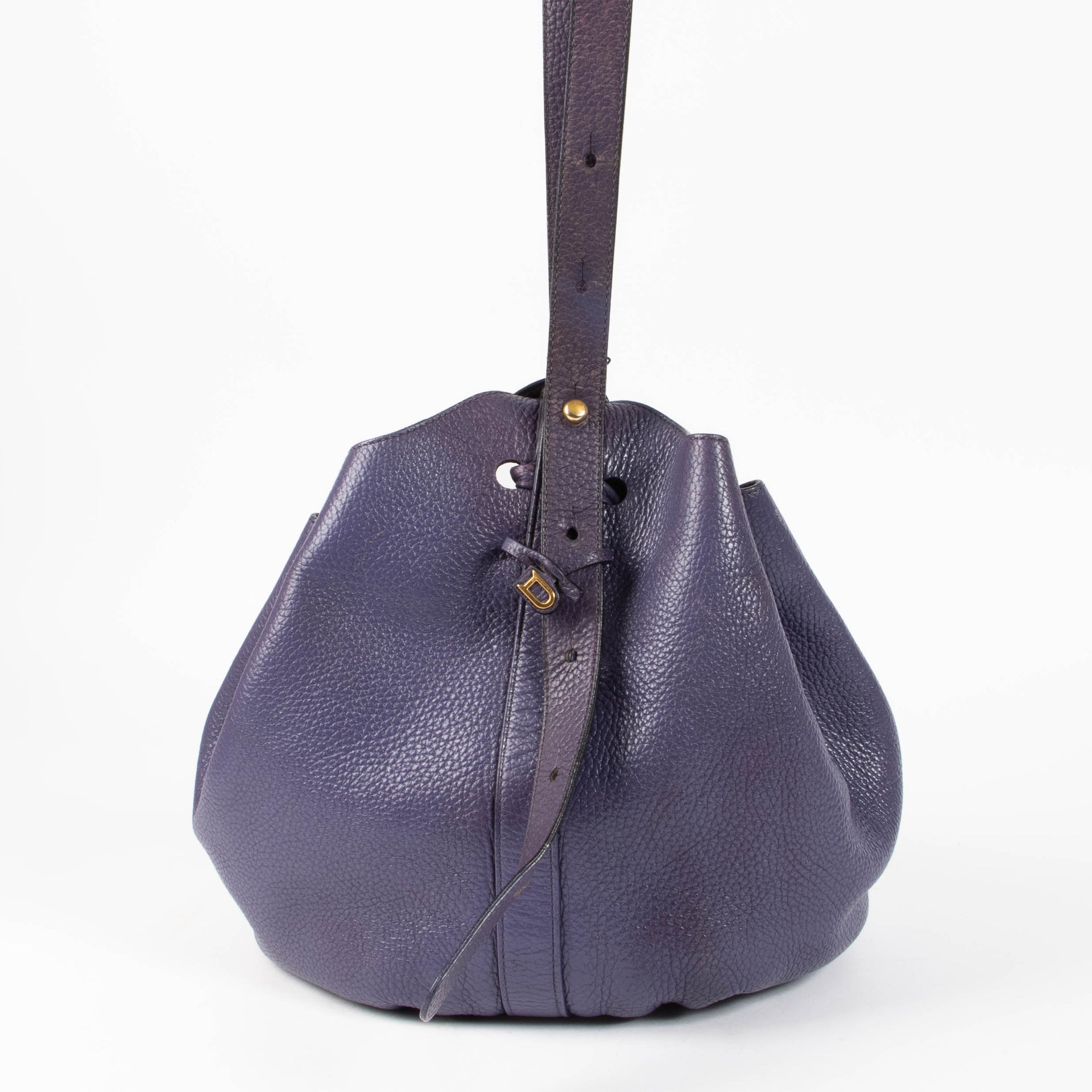 Delvaux Purple Leather Rose des Vents Bag