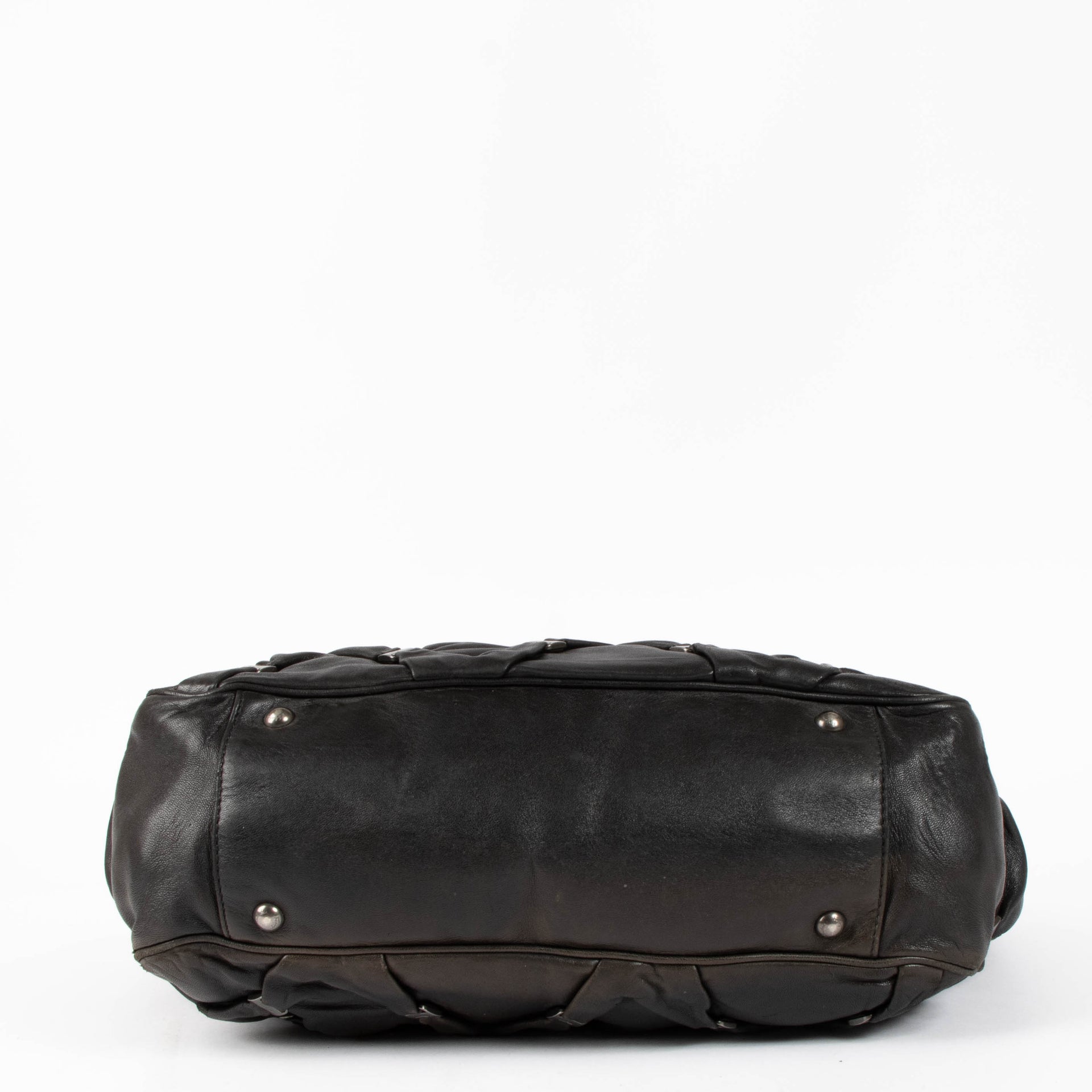 Ferragamo Black Vara Gathered Leather Shopper Bag