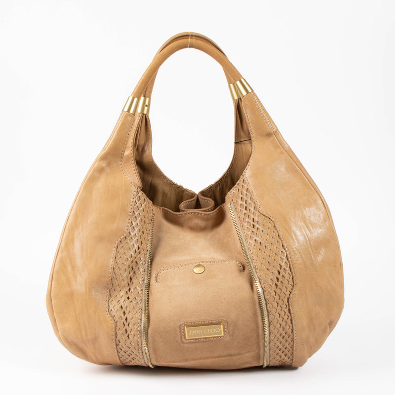 Jimmy Choo Camel Mandah Hobo Bag