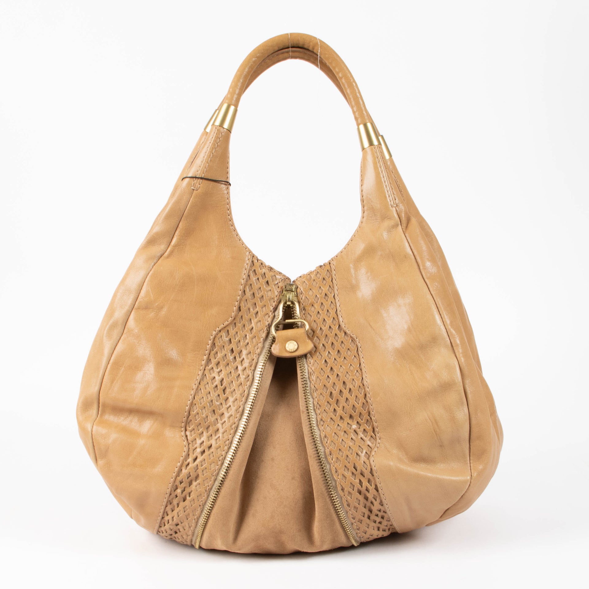 Jimmy Choo Camel Mandah Hobo Bag
