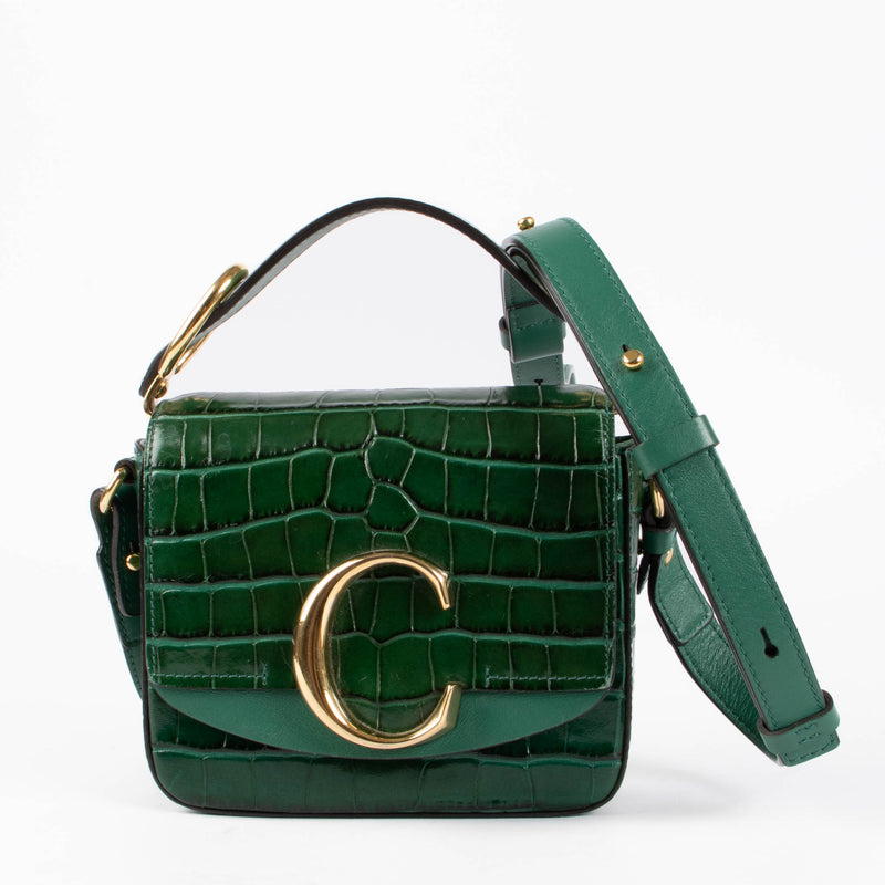 Shop this 100% authentic Chloé Green Croco Embossed C-Mini Bag at Labellov.com