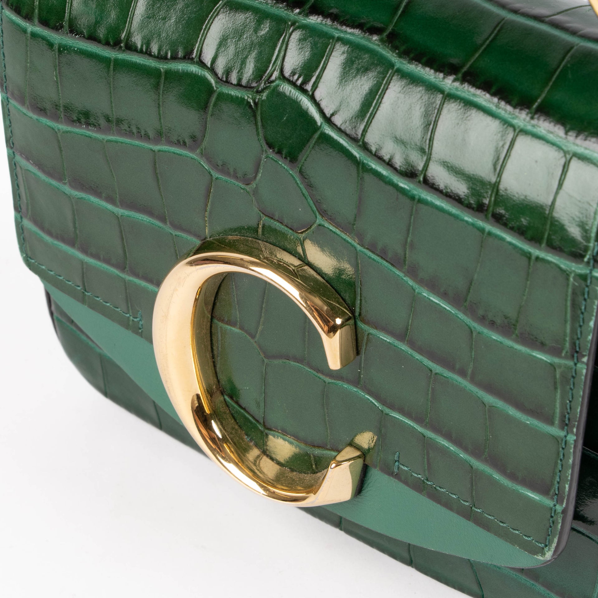 Shop this 100% authentic Chloé Green Croco Embossed C-Mini Bag at Labellov.com