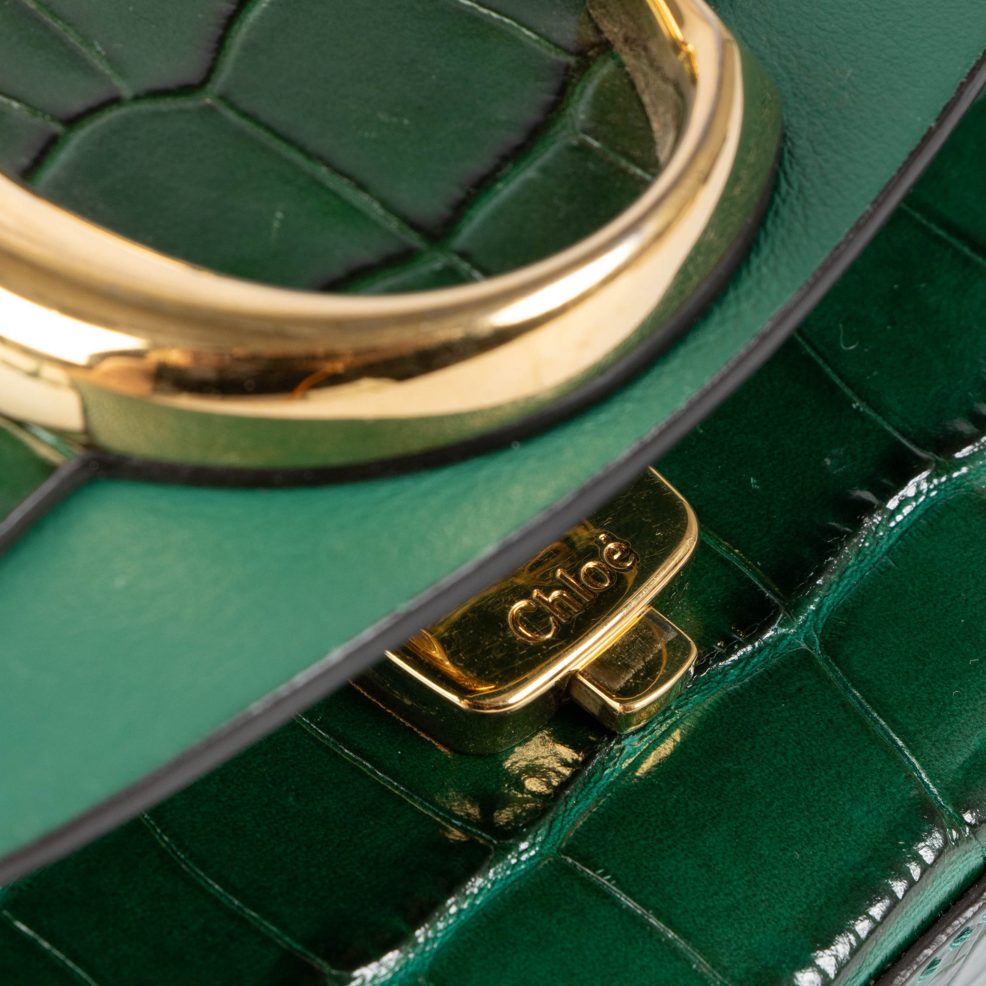 Shop this 100% authentic Chloé Green Croco Embossed C-Mini Bag at Labellov.com