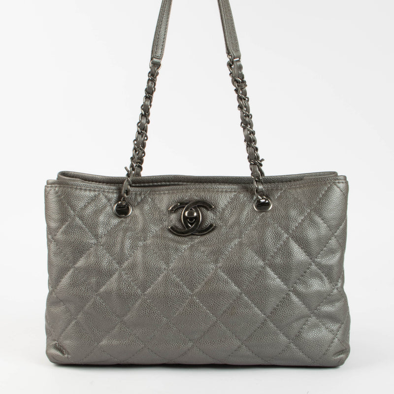 Shop this authentic Chanel Silver Be Caviar Tote Bag pre-loved on Labellov.com