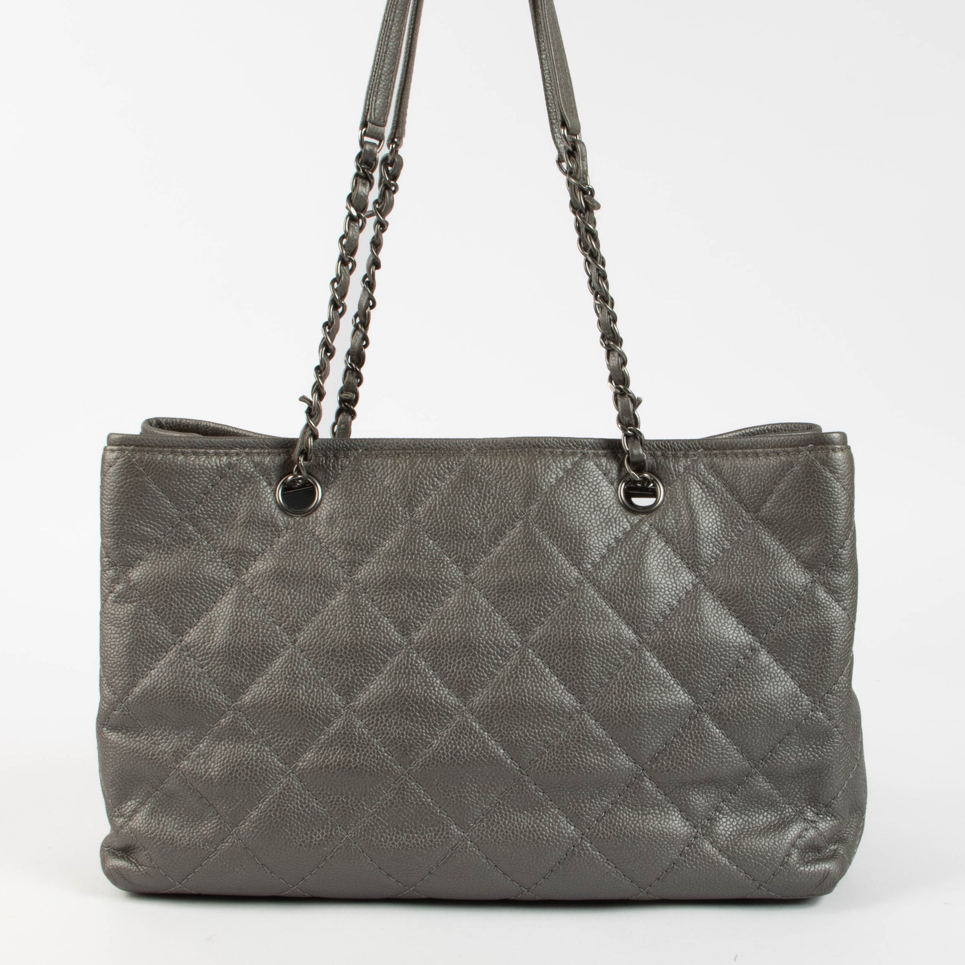 Shop this authentic Chanel Silver Be Caviar Tote Bag pre-loved on Labellov.com