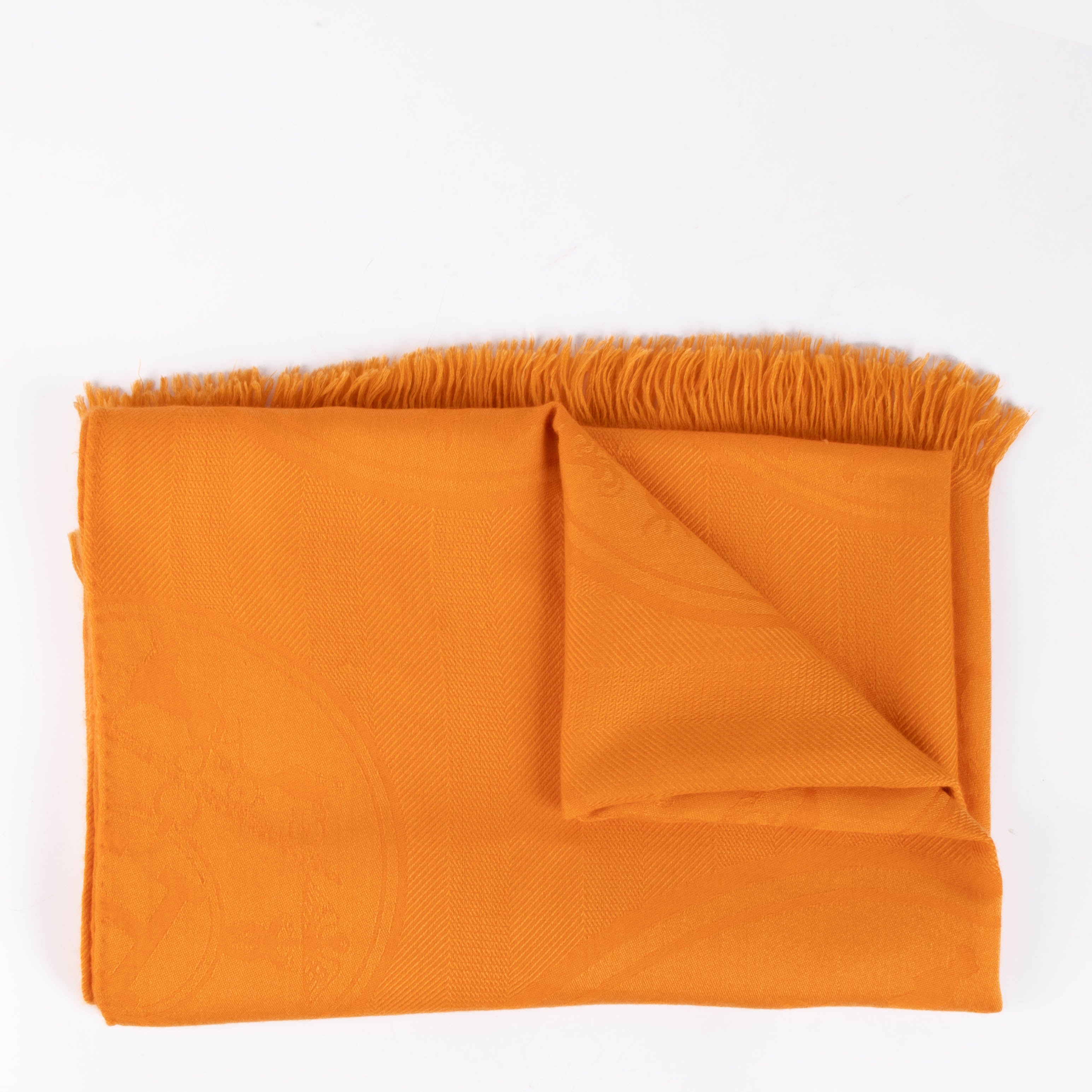 Hermes Orange New Libris Stole Scarf – Labellov