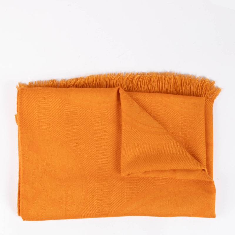 Shop this authentic Hermes Orange New Libris Stole Scarf pre-loved on Labellov.com