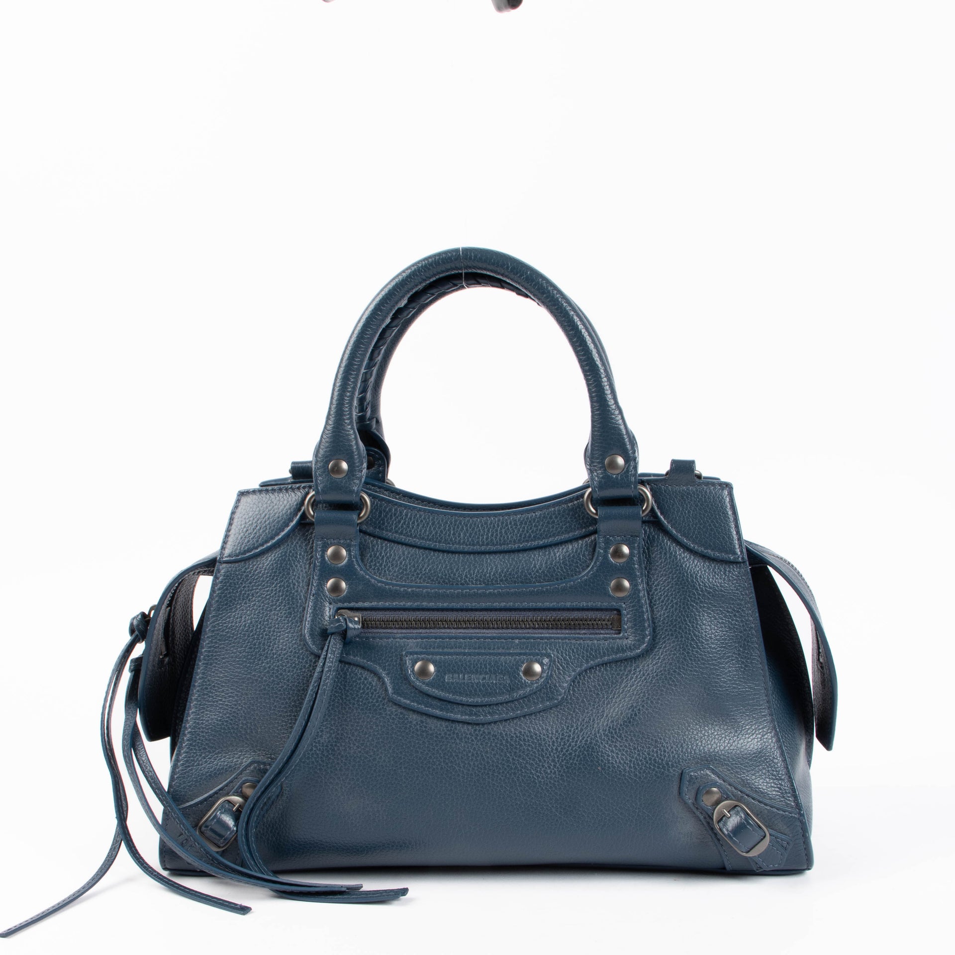 Shop the authentic Balenciaga Blue Neo Classic Small Bag second hand on Labellov.com