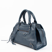Shop the authentic Balenciaga Blue Neo Classic Small Bag second hand on Labellov.com