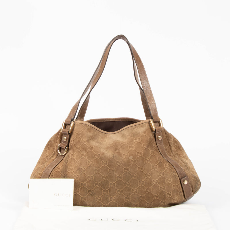 Gucci Taupe Suede Pelham Hobo bag