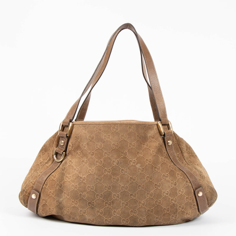 Gucci Taupe Suede Pelham Hobo bag