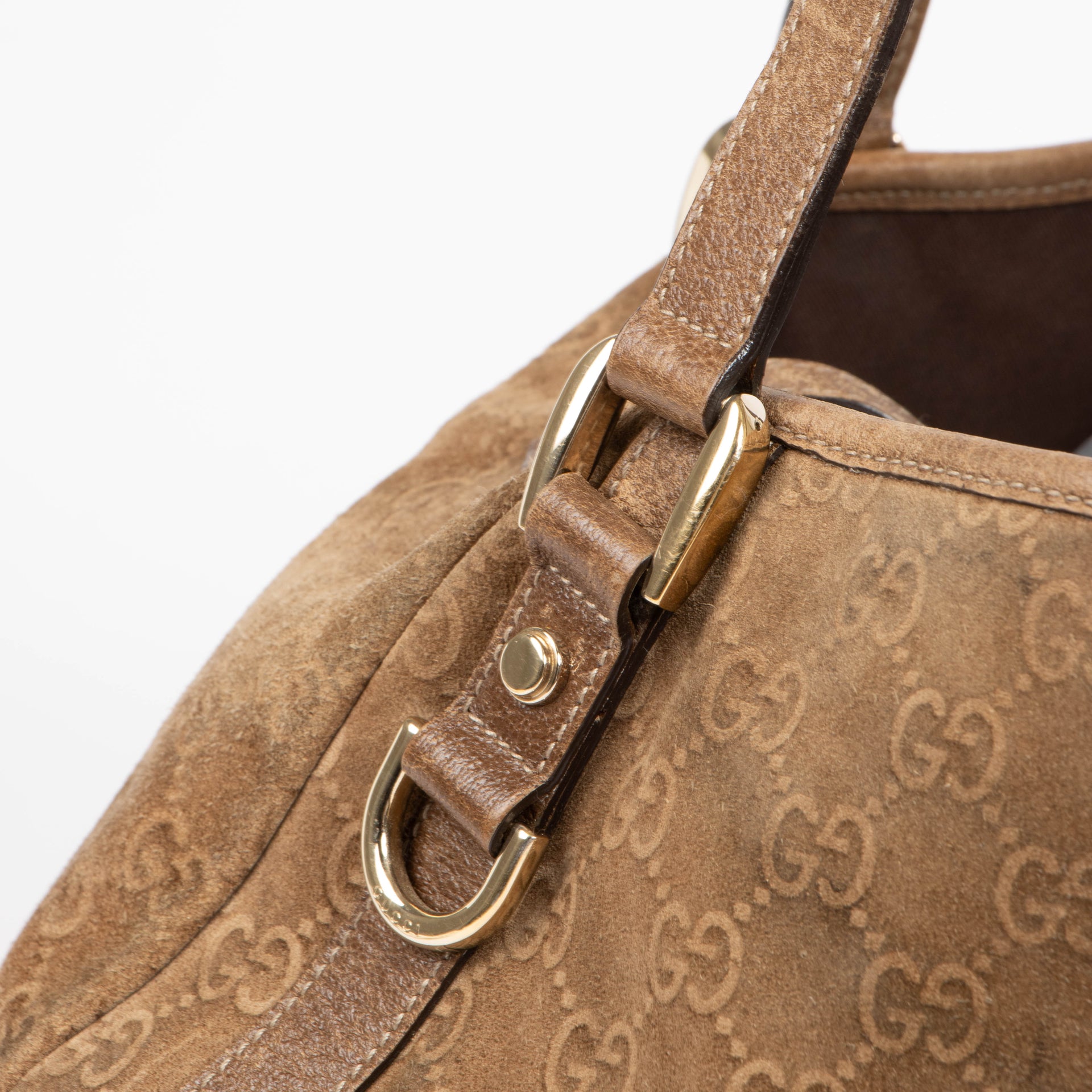 Gucci Taupe Suede Pelham Hobo bag