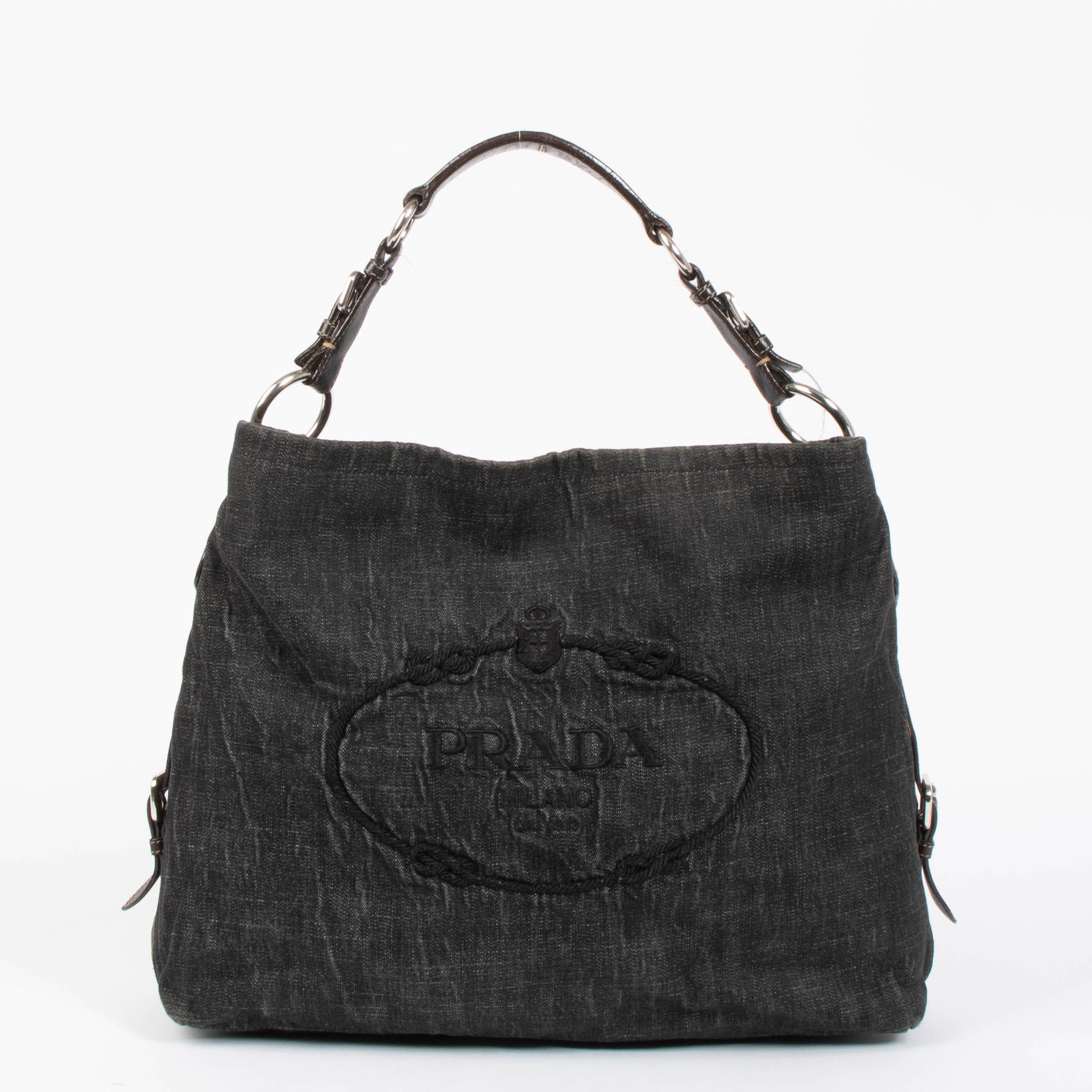 Prada Black Jacquard Chain Bag