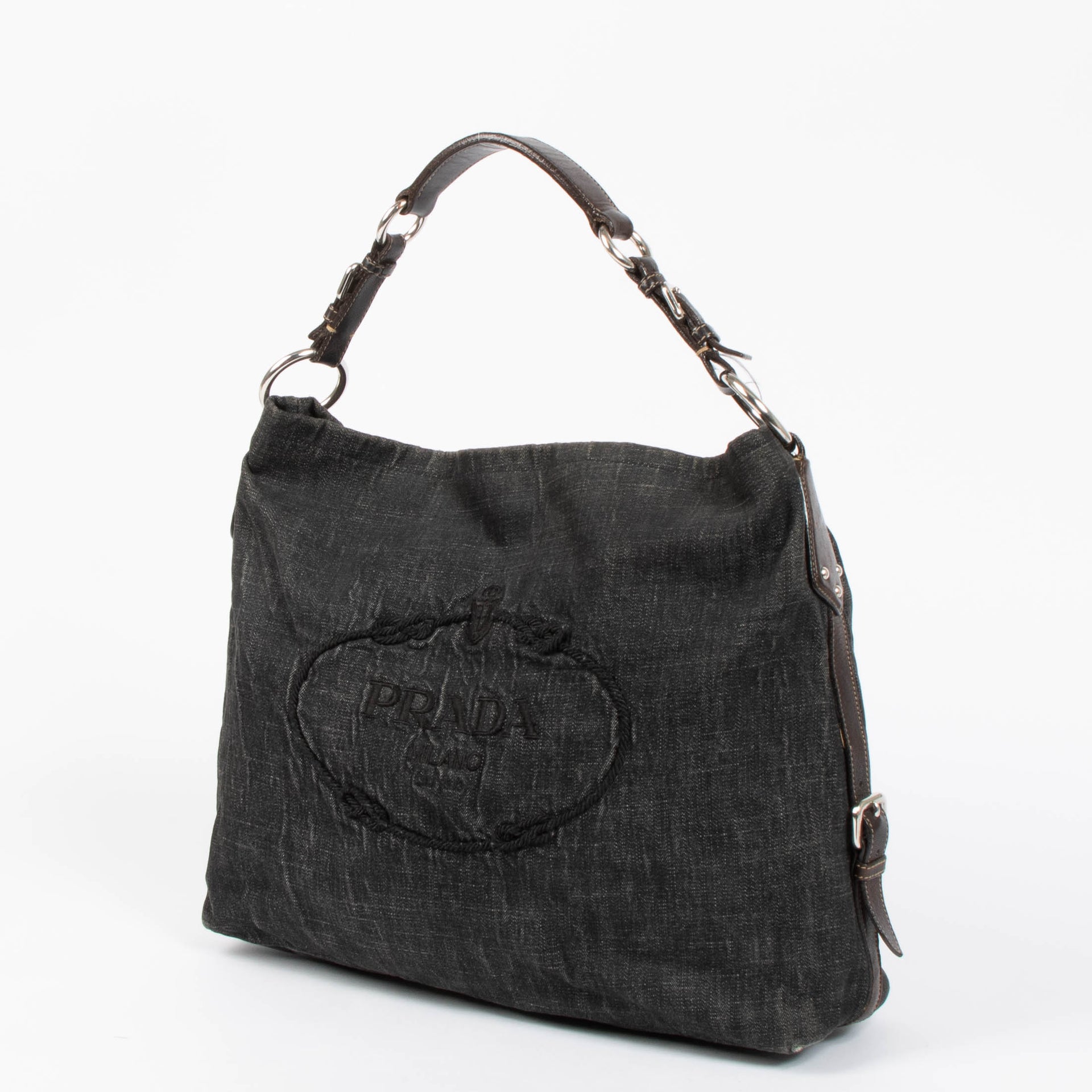 Prada Black Jacquard Chain Bag