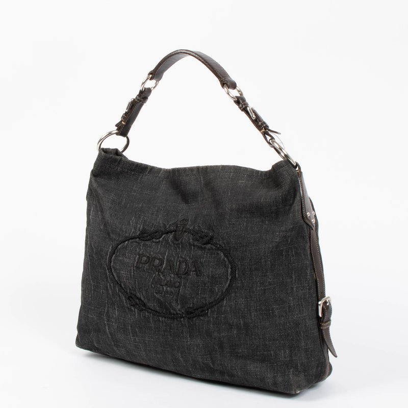 Prada Black Jacquard Chain Bag