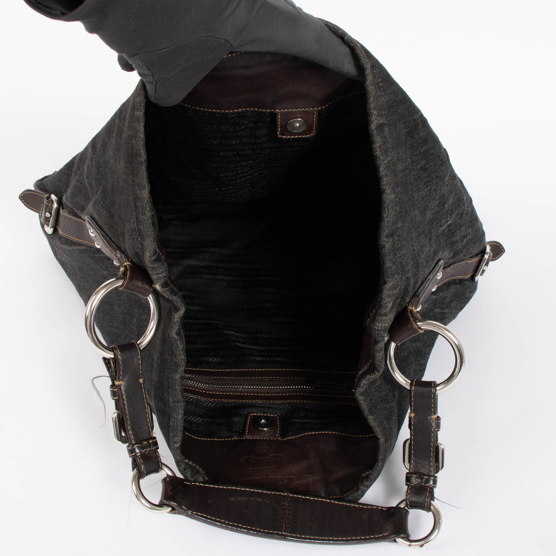 Prada Black Jacquard Chain Bag