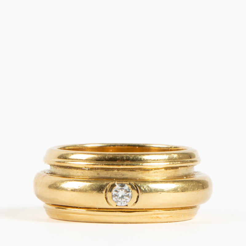 Piaget Yellow Gold 1 Diamond Possession Large Ring - Size 58