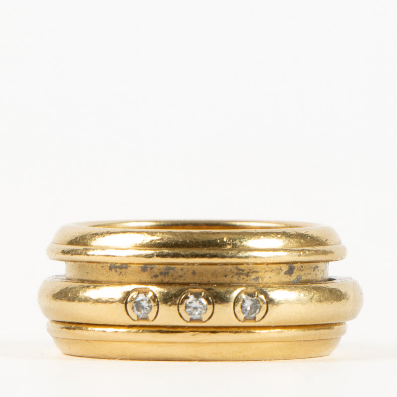 Piaget Yellow Gold 3 Diamonds Possession Medium Ring - Size 52