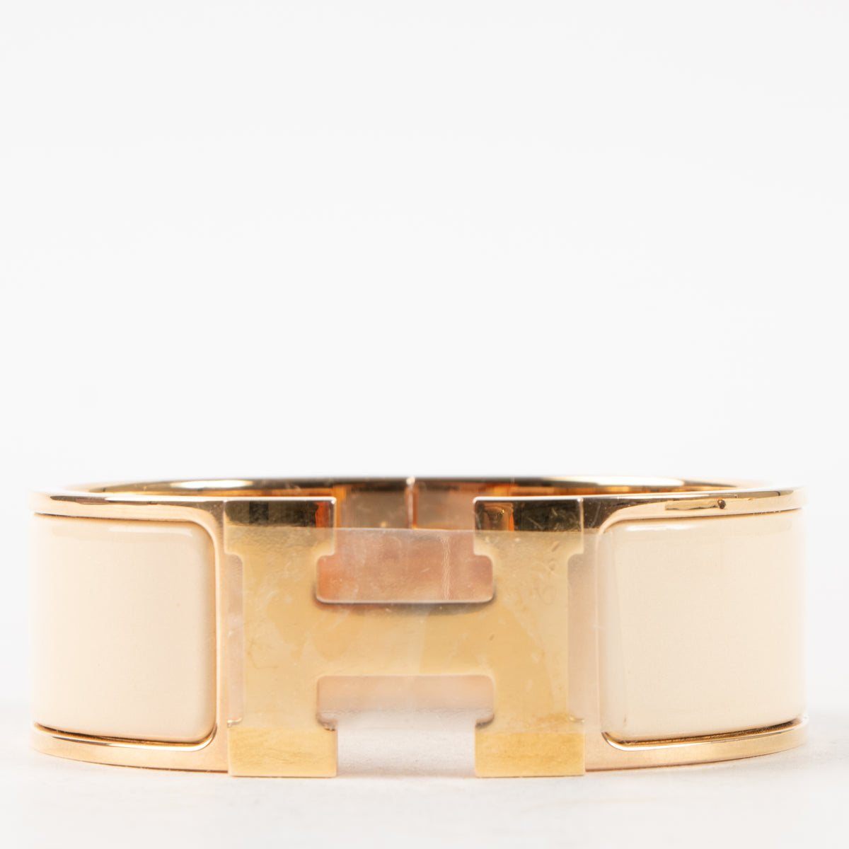 Shop this authentic Hermes Creme Clic Clac H Bracelet Pre-Loved on Labellov.com