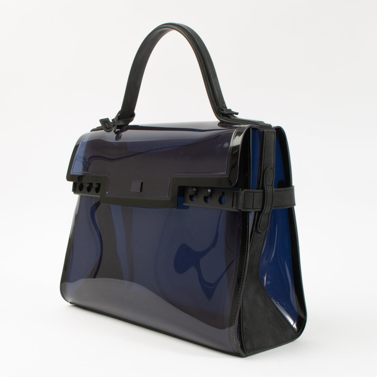 Shop this authentic Delvaux Blue Vinyl Tempête Dark Night Bag pre-loved on labellov.com
