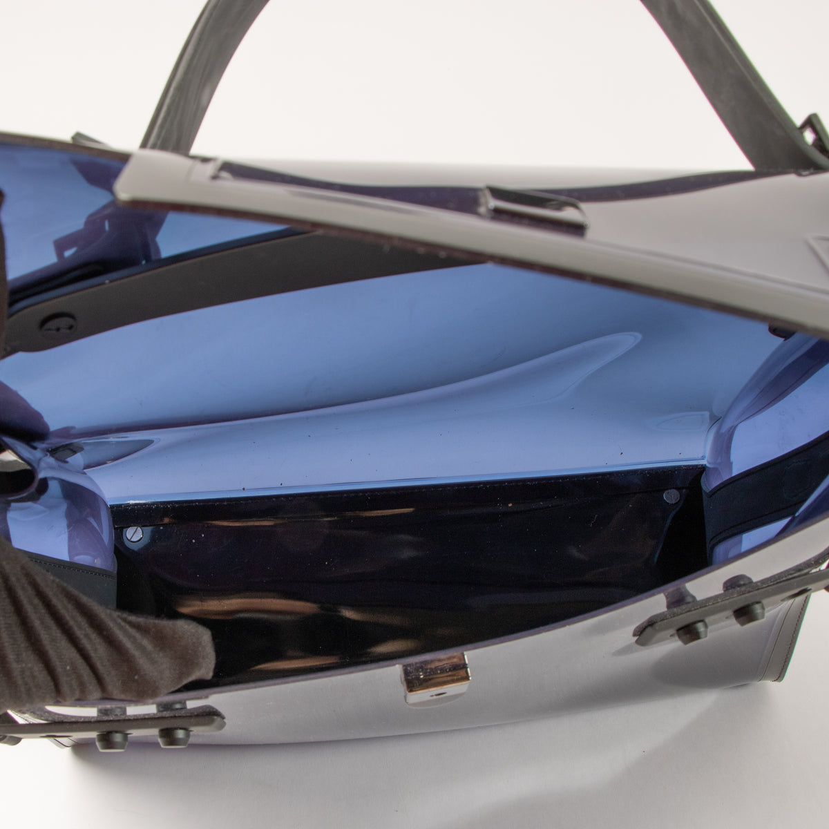 Shop this authentic Delvaux Blue Vinyl Tempête Dark Night Bag pre-loved on labellov.com
