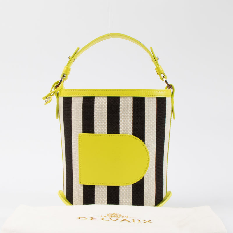 Shop this authentic Delvaux Neon Memphis Pin Mini Bucket Bag pre-loved on Labellov.com