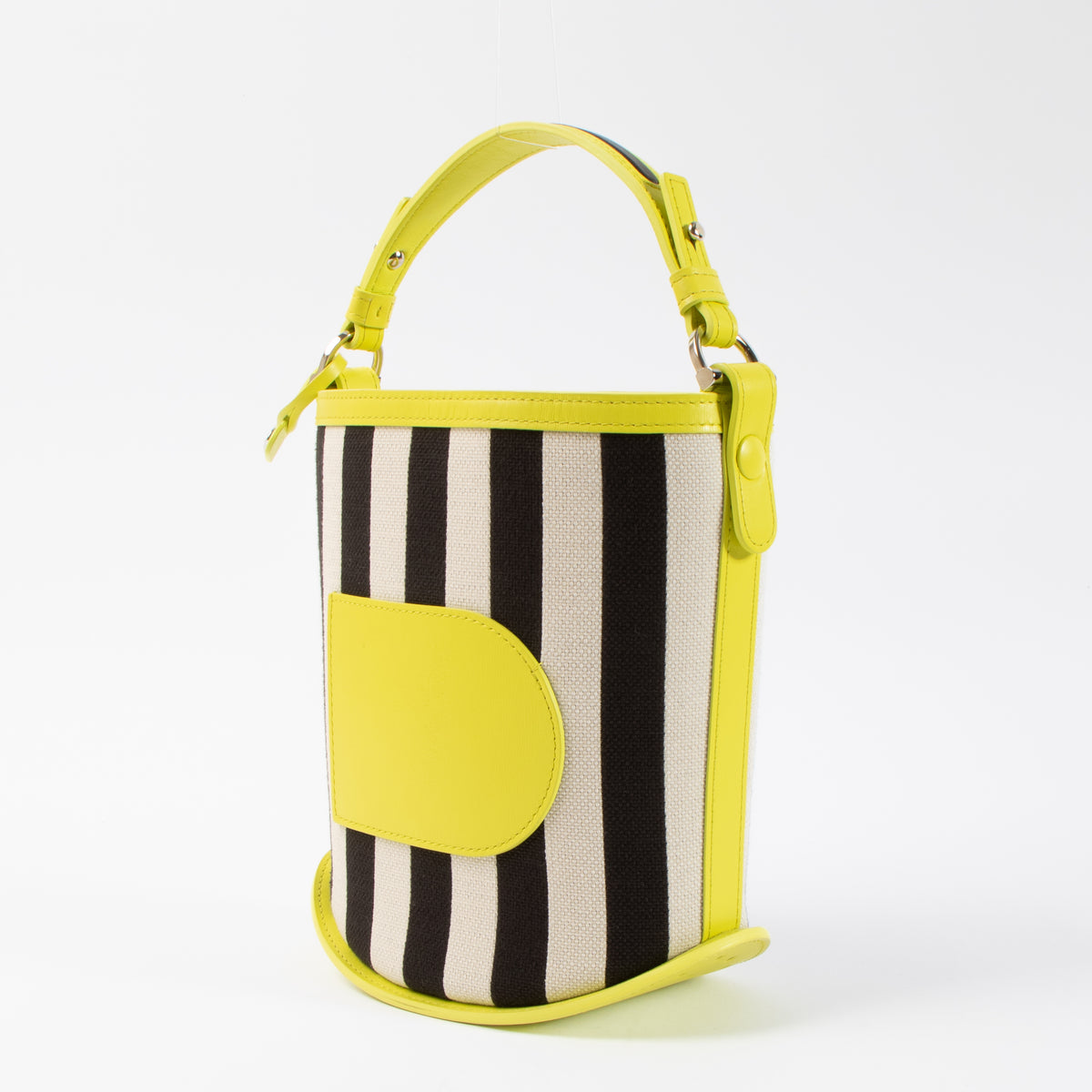 Shop this authentic Delvaux Neon Memphis Pin Mini Bucket Bag pre-loved on Labellov.com